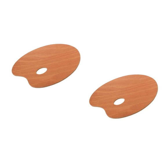 Masteelf 2pcs Wooden Paint Palette Wood Painting Palette Color Mixing Paint Tray Palette With Thumb Hole For Oil Acrylic Watercolor For Artist Students 25x30cm