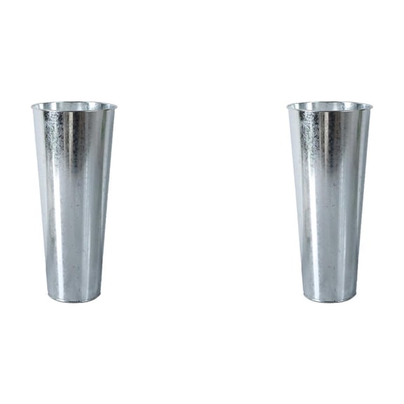 Masteelf 2pcs vintage metal flower vase chic planter pitcher galvanized flower bucket container holder storage bucket for farmhouse home decor 33cm silver