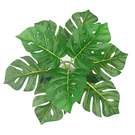 Masteelf 3 PCS Greenery Simulated Turtle Back Leaf Decoration Lifelike Plant