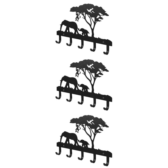 Masteelf 3 Pattern Hook Shaped Holder Hat Hangers Black