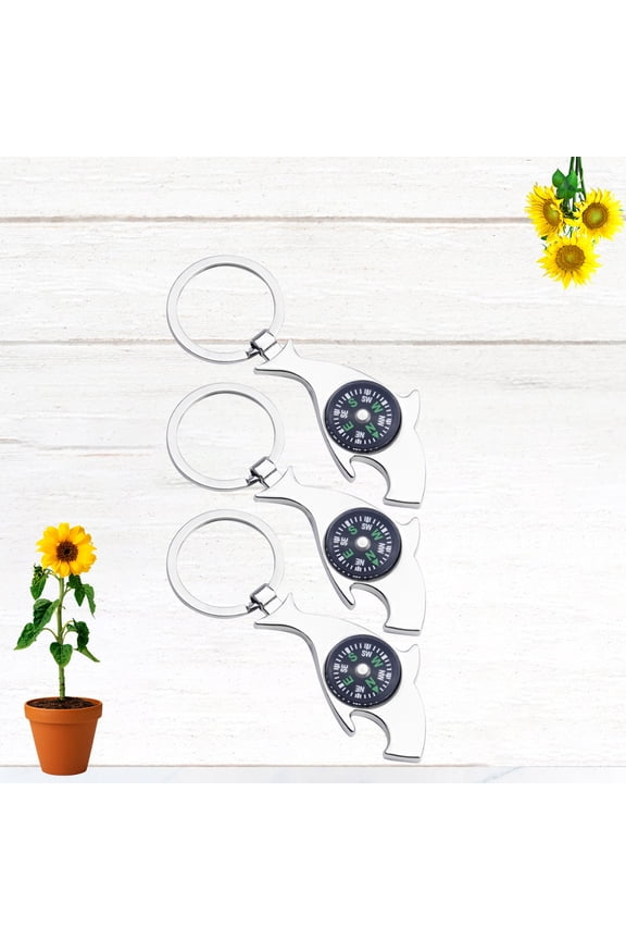 3 Pcs Compass Keychain Christening Gifts for Guests Novelty