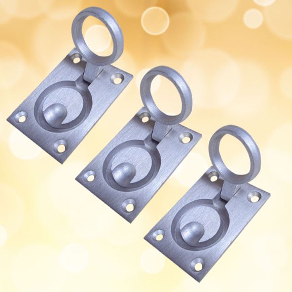 LOLIPPYY 3Pcs Durable Stainless Steel Cabinet Handle Pull Rings with Recessed Design Plated Silver