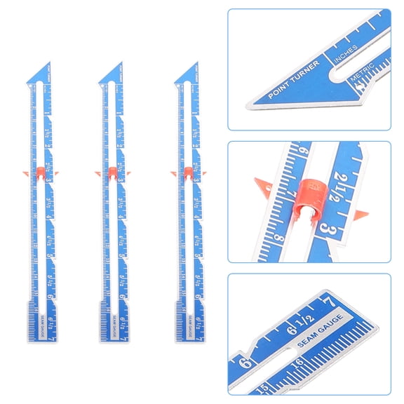 Masteelf 3 Pcs Hand Sewing Machine Accessories Fixed Edge Ruler Patchwork