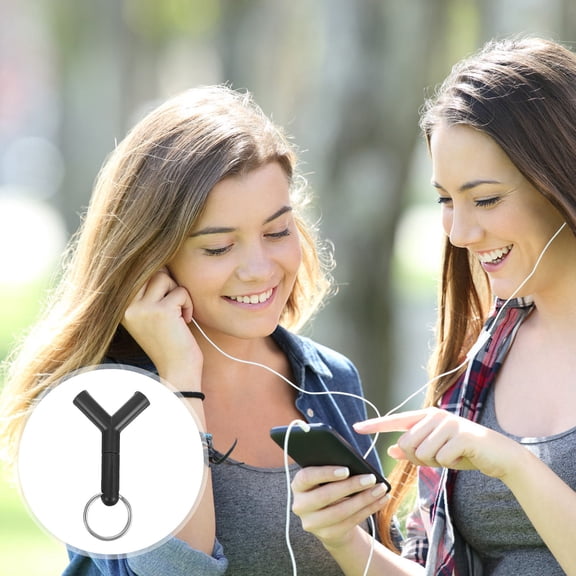 Masteelf 3 Pcs Headphone Splitter Headphone Jack Splitter Lovers 4X6CM Black