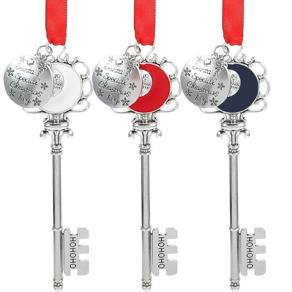 Masteelf 3 Pcs Keys Keychain Xmas Pendant Keychain Pendant 3.3*12cm
