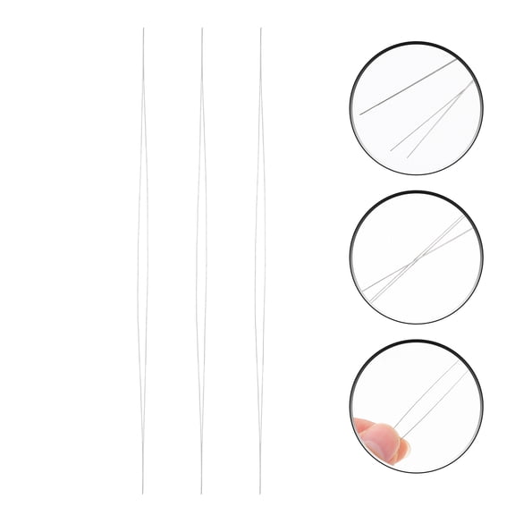Masteelf 3 Pcs Needles for Needlework Beading Tool Combination 12.7X0.1cm Silver