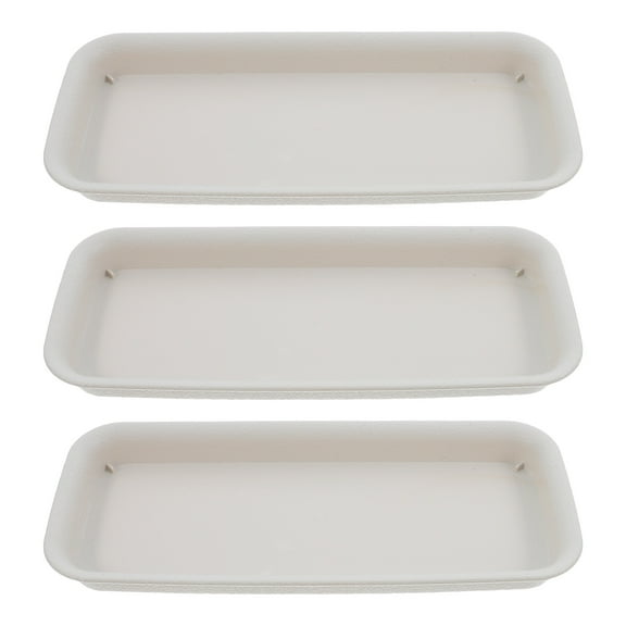 Masteelf 3 Pcs Planter Trays for Indoor Plants Small Rectangular Beige