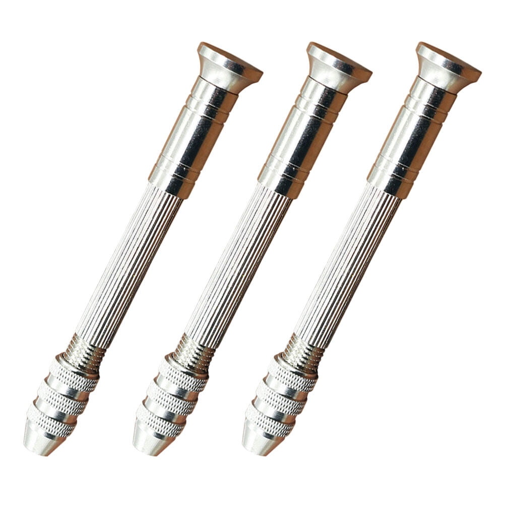 Masteelf 3 Pcs Precision Hand Drill Cordless Electric Screwdriver Work Silver