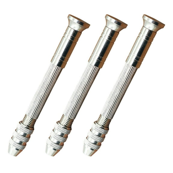 Masteelf 3 Pcs Precision Hand Drill Cordless Electric Screwdriver Work Silver