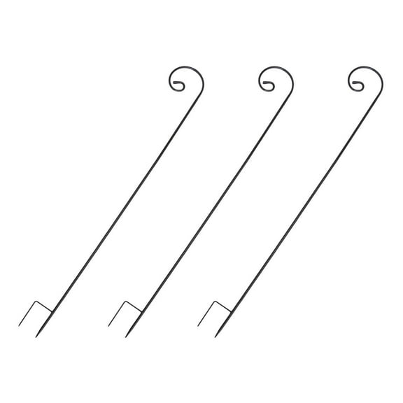Masteelf 3 Pcs Shepherd Hook Flagpole Bird Perch Stand Feeder Pigeon Proof Black