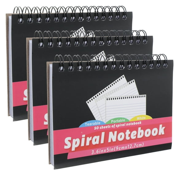 Masteelf 3 Pcs Small Spiral Notebook for Learning and Work Mini Notepad for Pocket Use Spiral Lined Notebook Portable Notebook (50 Pages/book)