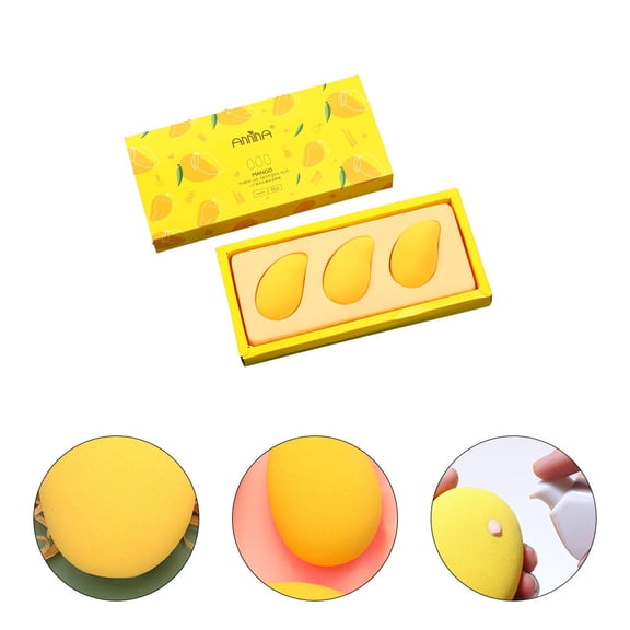 Masteelf  3 Pcs Sponges Mango Cosmetic Egg Makeup for All Kinds of Cosmetics