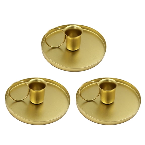 Masteelf 3 Pcs Tins Holders Iron Candle Holder 10.5x10.5cm Golden