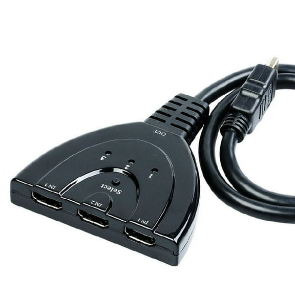 Masteelf 3-Port Selector Splitter Hub Box with 55cm Cable for HDTV / / 360 (Black)