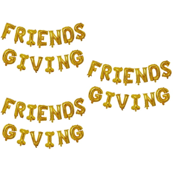 CTIRCHIU 3 Sets 16in Golden Round Aluminium Foil Balloons for Thanksgiving Party Decorations