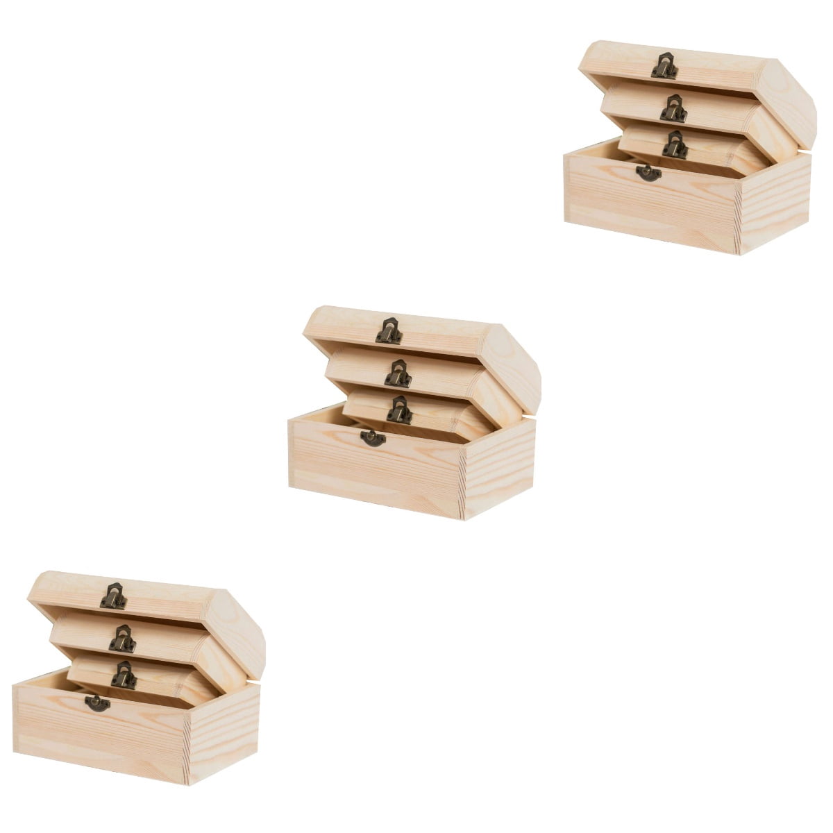 Masteelf 3 Sets /3 Pcs Arched Unfinished Wooden Case Creative Multi ...