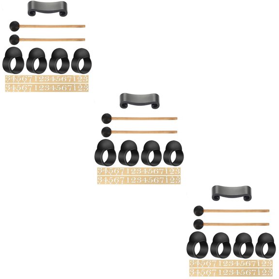 Masteelf 3 Sets /9PCS Tongue Drum Finger Sleeve with Drum Mallet Note Sticker Mallet Holder