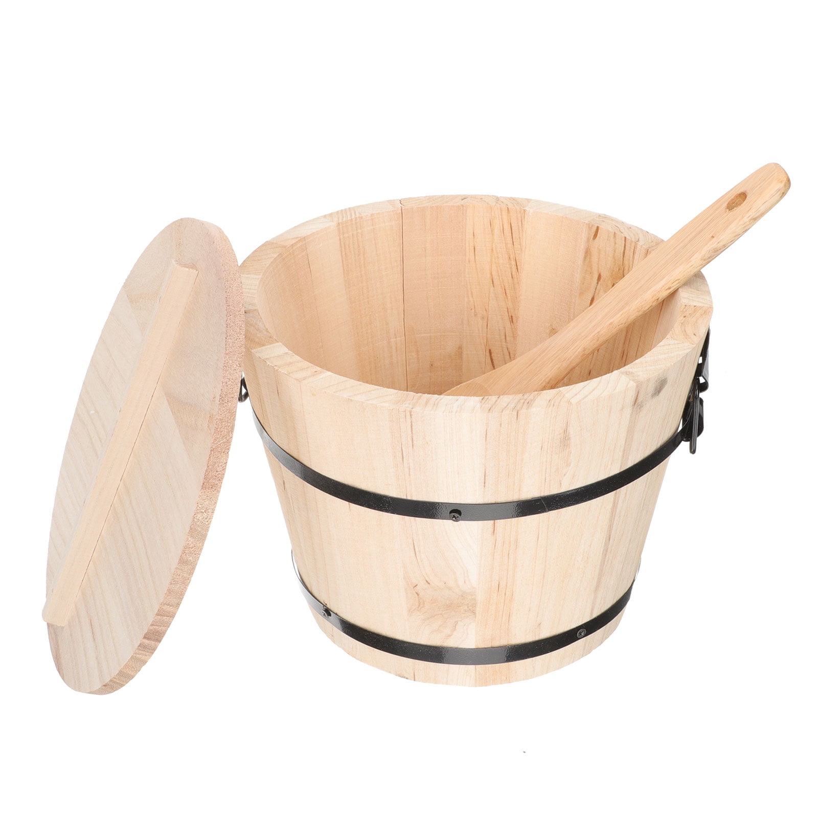 Masteelf 3 Sets Round Shaped Rice Bucket Household Bucket with Lid Rice ...