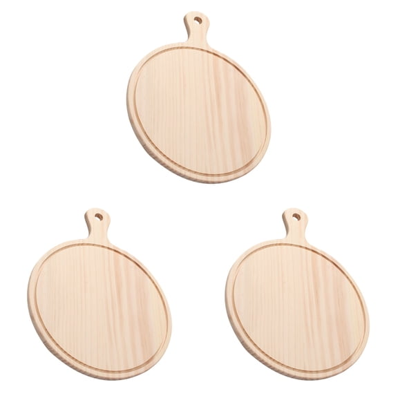 Masteelf 3 pcs Simple Restaurant Dessert Plate Pizza Storage Tray for Home (Beige)