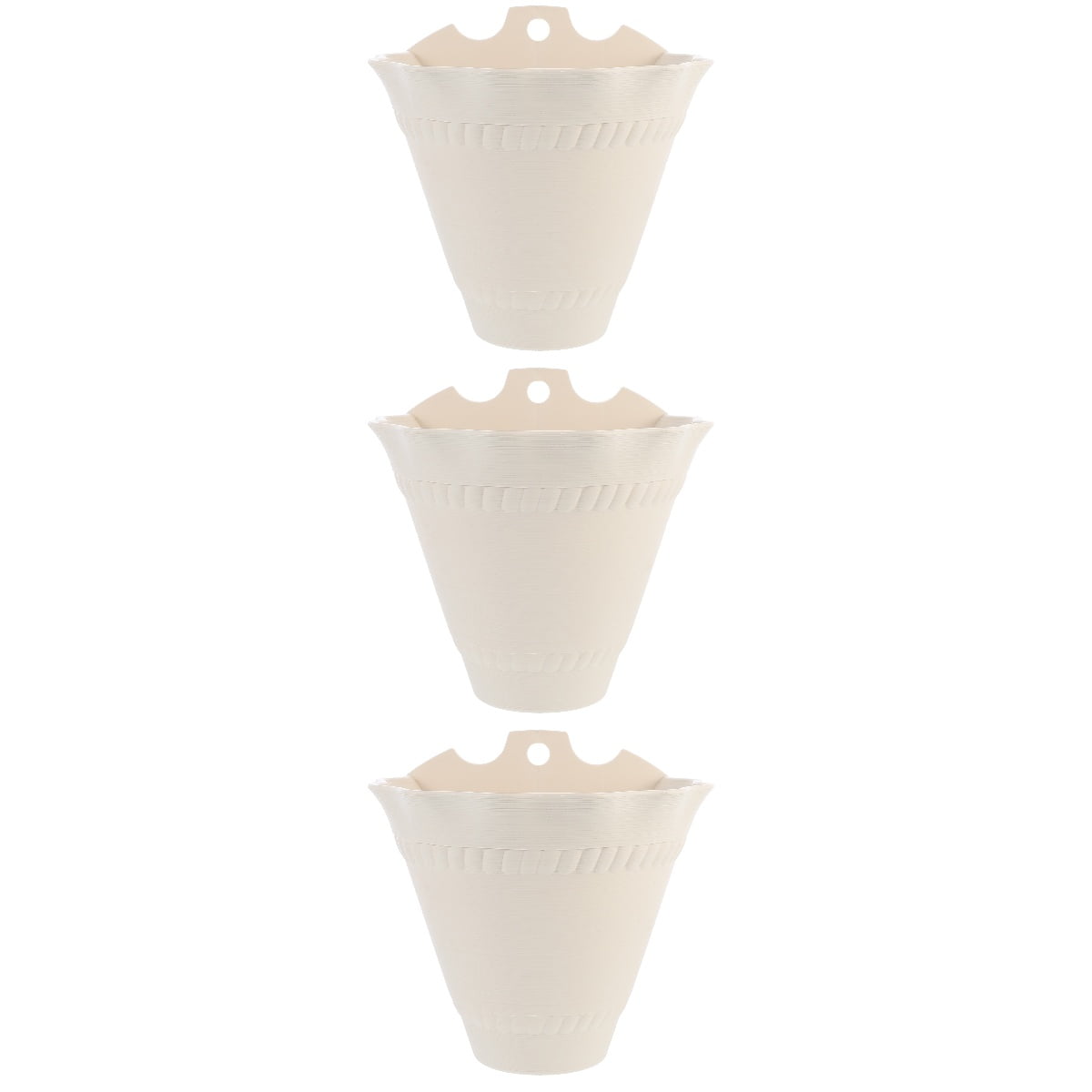Masteelf 3-Piece Decorative Wall Hanging Flower Planter Set, Stylish Indoor Outdoor Plant Pots for Décor