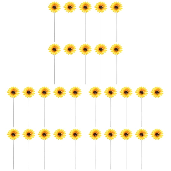 Masteelf 30 Pcs  Flower Garden Stake Decor Craft Pathway Stake Garden Sunflower Sign Decoration