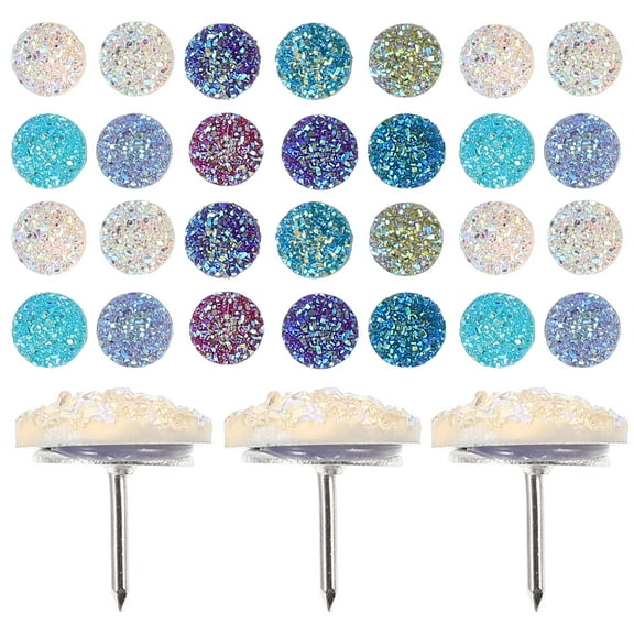 Masteelf 30 Pcs Map Push Pins Decorative Thumb Tacks Flat Assorted Office