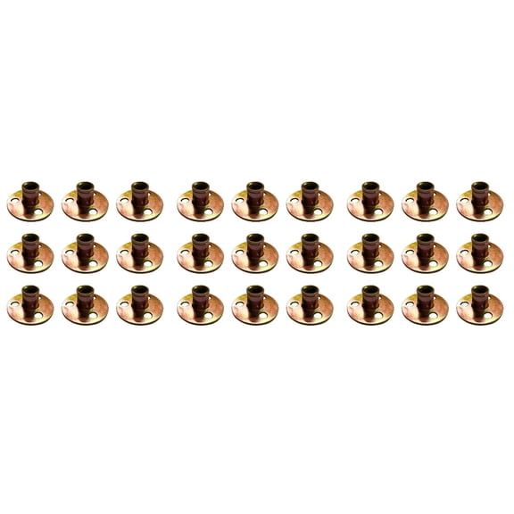 Masteelf 30 Pcs Metal 3 Screw Holes Rivet Nuts Round Base Tee Nuts for Furniture (M8)