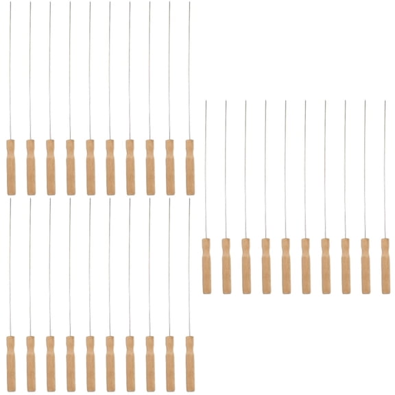 Masteelf 30 Pcs  Round BBQ Barbecue Kabob Skewers Sticks for Meat Shrimp Chicken Vegetable