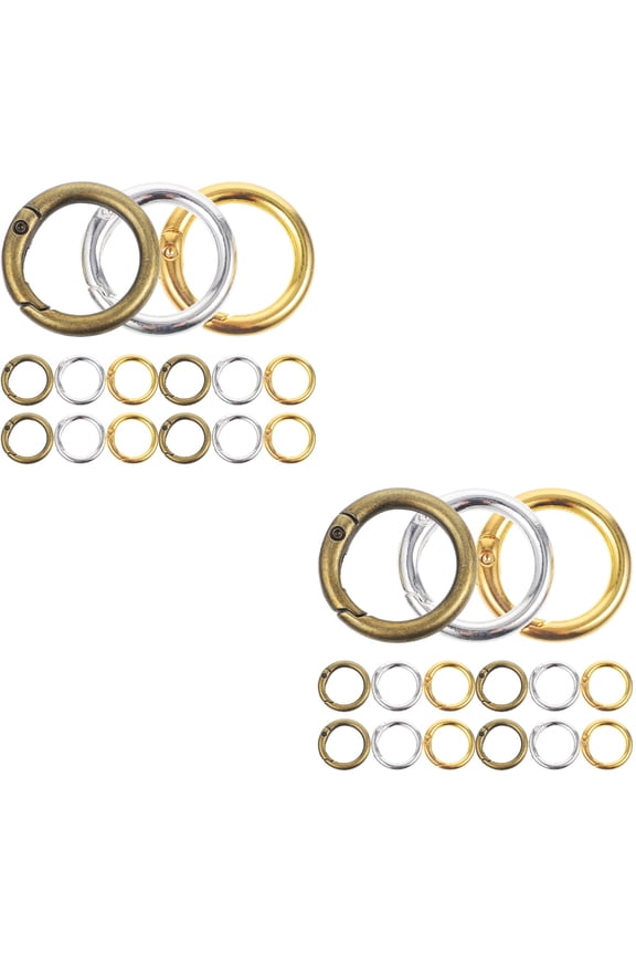 30 Pcs Round Keychain Clip Rings Colored Round Rings Metal Keychain Rings Spring Rings