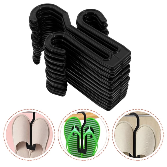 Masteelf 30 Pcs Shoe Hook Shoe Rack 16.00X10.00X0.30CM Black
