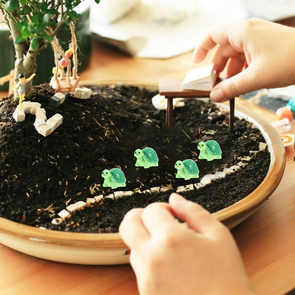 Masteelf 30 Pcs Small Tiny Miniature Turtles Turtle Model 2.2x1.5x1.5cm Green