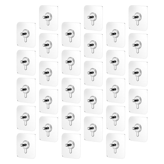 KALLORY Removable Wall Hooks Acrylic 30Pcs 7.8x7.8in