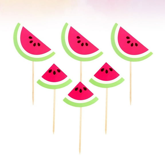 Masteelf 30 Pcs Watermelon Cupcake Toppers Decoration Insert Attractive Dessert Picks