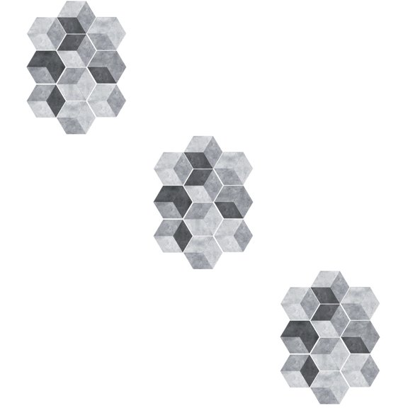 Masteelf 30 pcs Cement Style Anti-Slip Self-Adhesive Floor Stickers Hexagonal Removable Wall Sticker Tile Stickers for Hotel Home