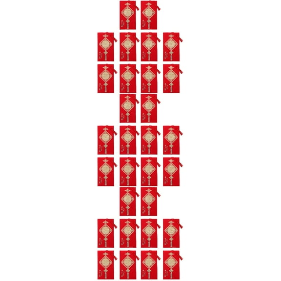 WRITWAA Traditional Red Wedding Invitations with Tassel for Romantic Weddings 30Pcs