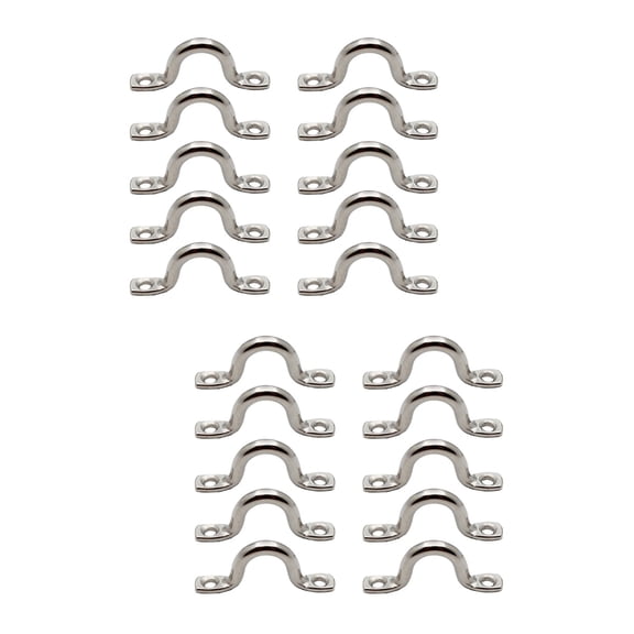 Masteelf 30 pcs Kayak Eye Straps Stainless Steel U-Shaped Deck Loops Boat Eye Strap Marine Boat (4mm)