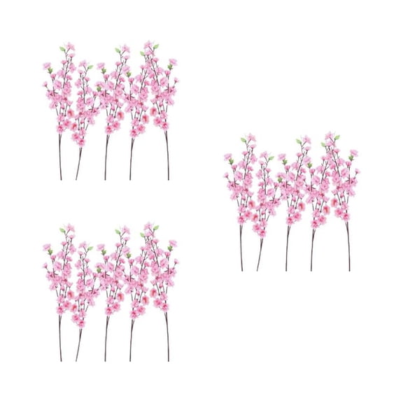 Masteelf 30 pcs Peach Blossom Flowers Artificial Flowers Silk Flower Decorative Flowers Wreaths (Pink)
