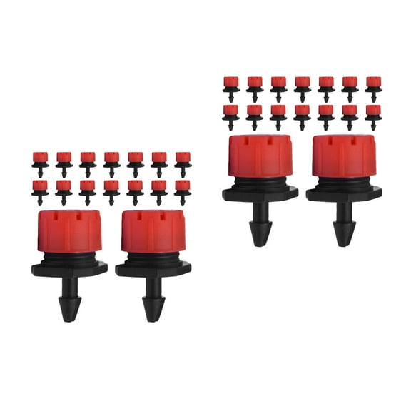 Masteelf 300 pcs Adjustable Drip Irrigation Emitters for Garden Watering System, Greenhouse, Farm, Lawn, Flower Bed, Red