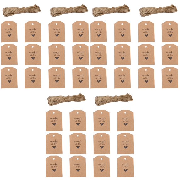 Masteelf 300 pcs Hanging Gift Bag Labels Kraft Paper DIY Baking Gift Wishing Tags