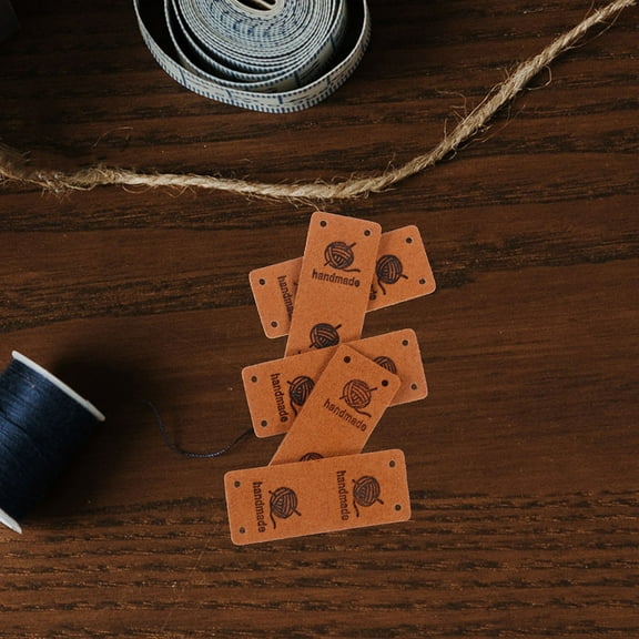 Masteelf 30Pcs Brown Leather Sewing Labels for Handmade Clothing Craft DIY Decoration Tags