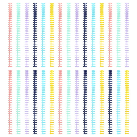 Masteelf 30pcs Plastic Binding Spines Combs for Notebook Binding 30 Rings Replacement Binder Mechanism for DIY Projects Assorted Color