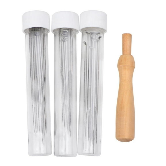 Masteelf 32 Pcs in 1 Set Needle Felting Tool Felting Stitch Punch Tool Wool Felt Needle Accessories for DIY Patchwork Craft , , L Size Needles)