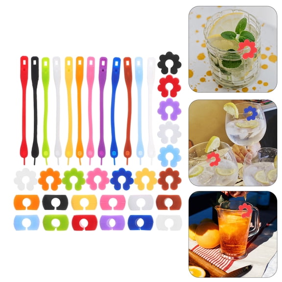 Masteelf 36 Pcs Mini Party Decorations for Bars Drink Identifiers