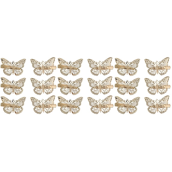 Masteelf 36 pcs Metal Butterflies Hair Clamp Golden Hair Clips Hollow Hair Catches