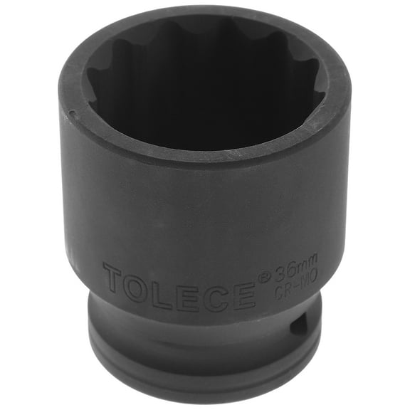 Masteelf 36mm 12-Point Impact Socket Lug Wrench Wheel Lock Removal Tool for Drill Black