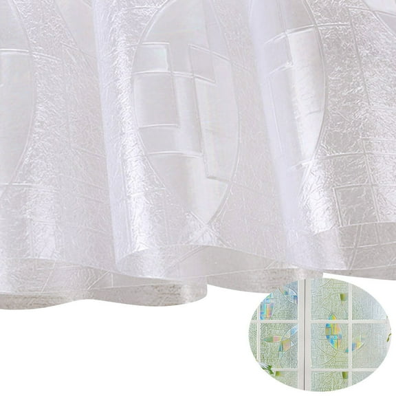 Masteelf 3D Anti UV Stickers Practical Glass Film Creative Bathroom Window Decal Removable Window Paster PVC Glass Film for Home Bathroom (100x45cm, Transparent)