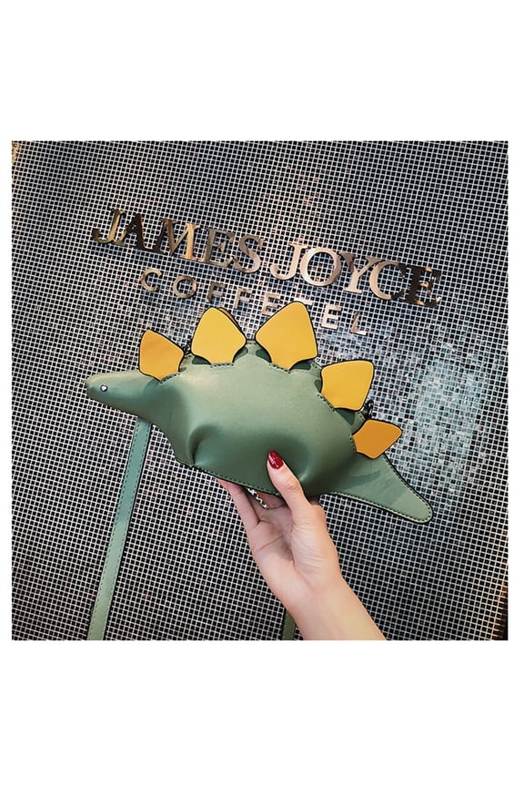 3D Dinosaur Handbag for Women Adjustable Crossbody Purse in Green PU with Zipper Closure and Durable Hardware