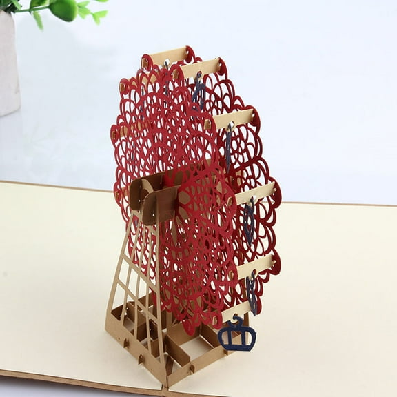 Masteelf 3D Up Greeting Cards for Expressing Wishes Handmade with Specialty Paper Brown 15 x 15cm