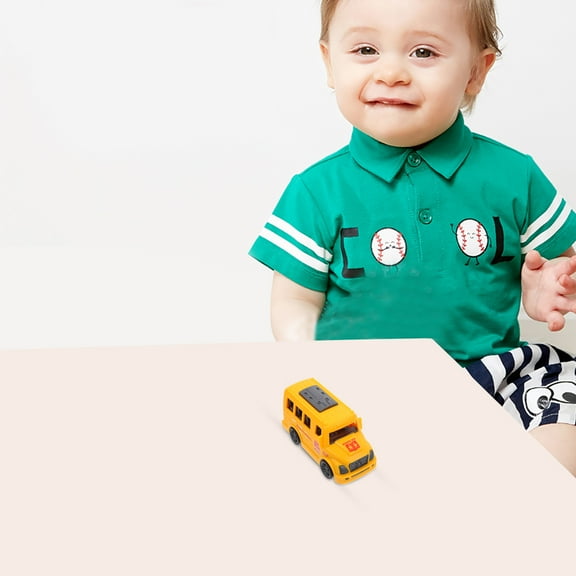 Masteelf 3Pcs Friction Powered Car Toys Pull Back School Bus Toys Funny Pull Back Car Models