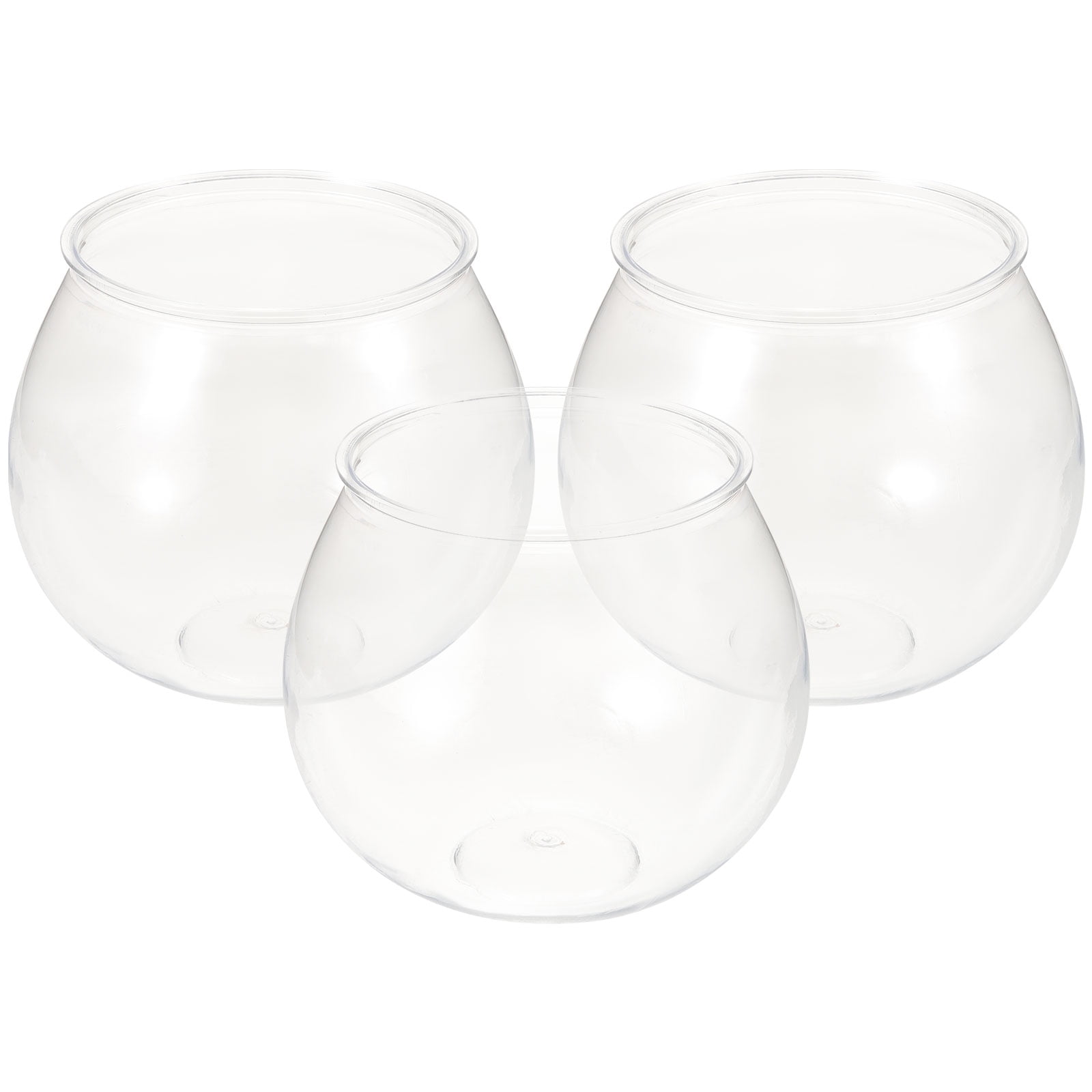Iplusmile Unbreakable Plastic Fish Bowl – 15x12x13cm, Transparent Round Desktop Aquarium For Bettas